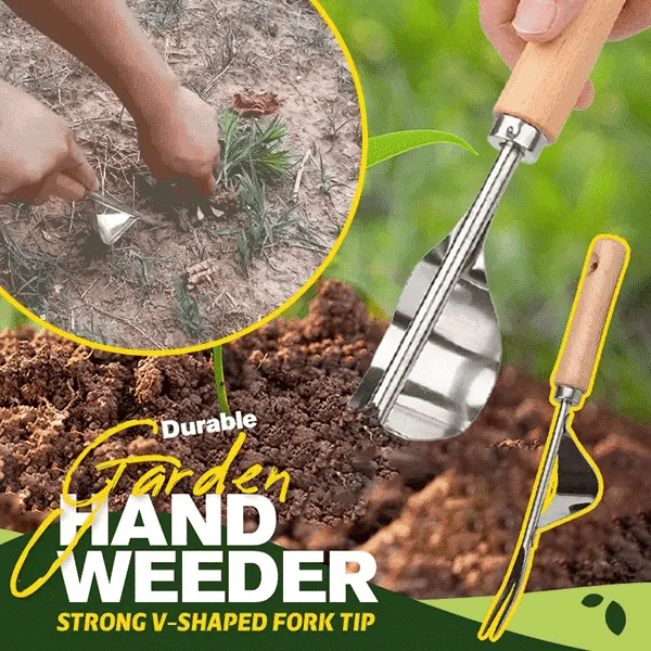 Weed Puller V-Fork Lever Action Wood Handle