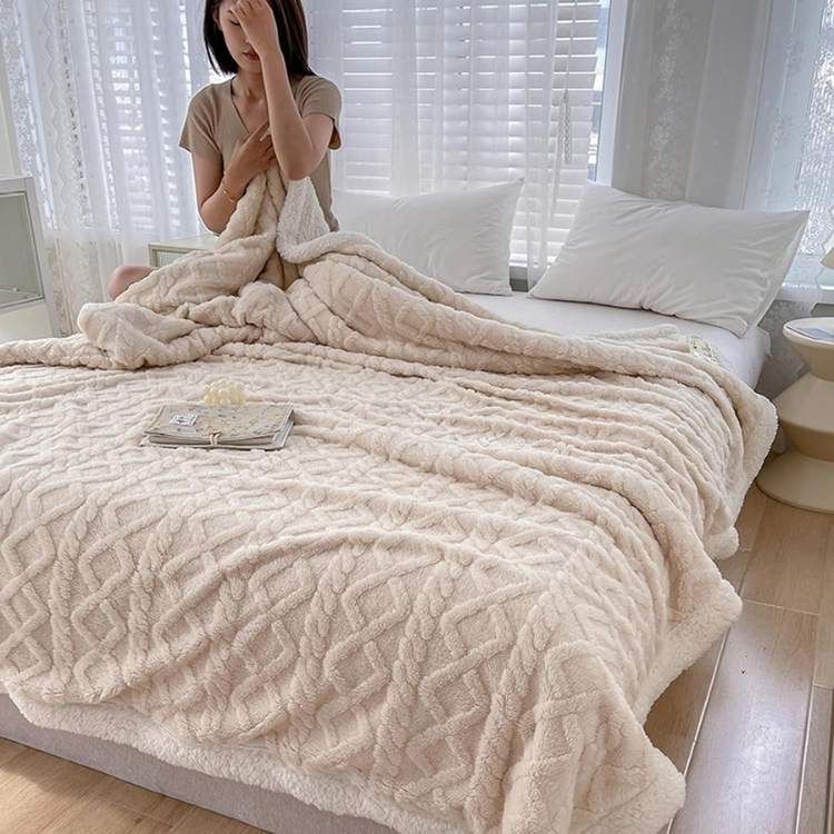 Weighted Blanket Sherpa Cover Glass Bead Filling Machine Washable