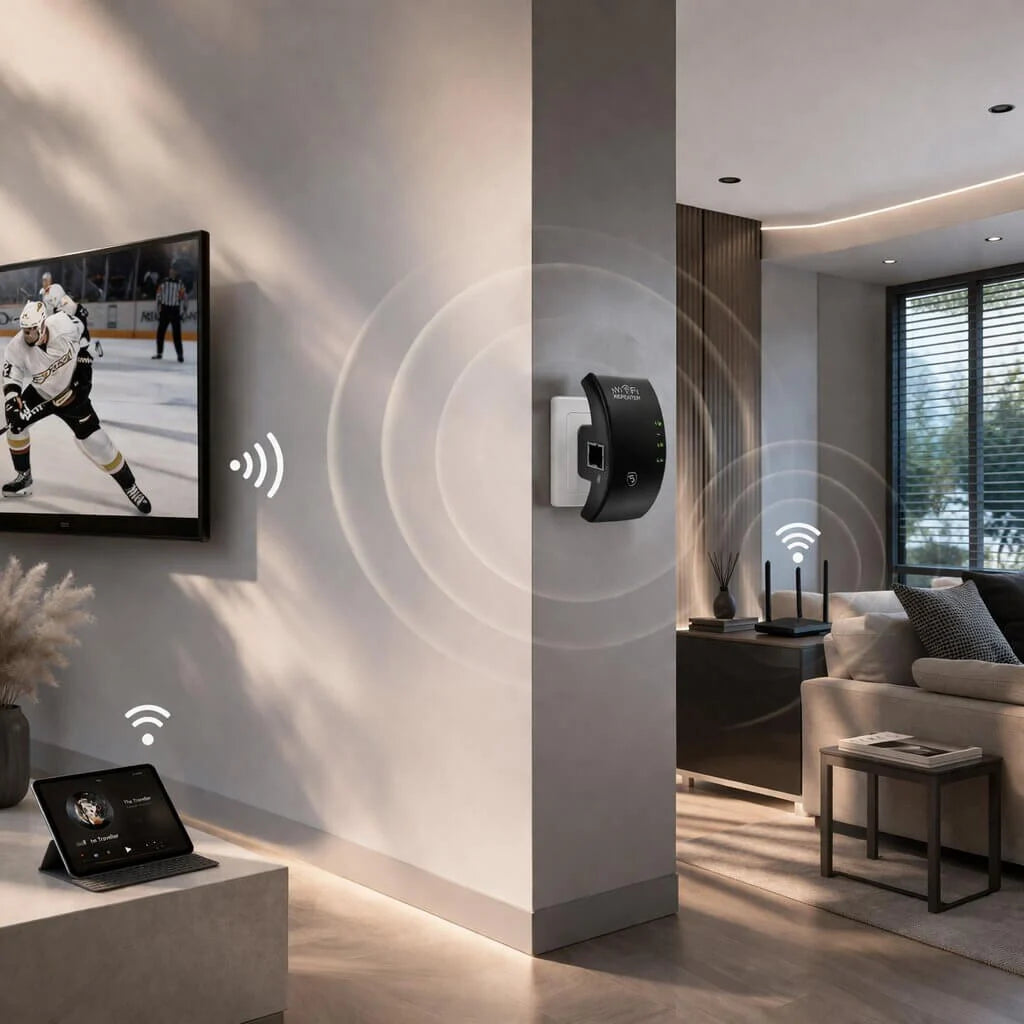 Wi-Fi Range Extender Plug-and-Play Up to 300 Mbps