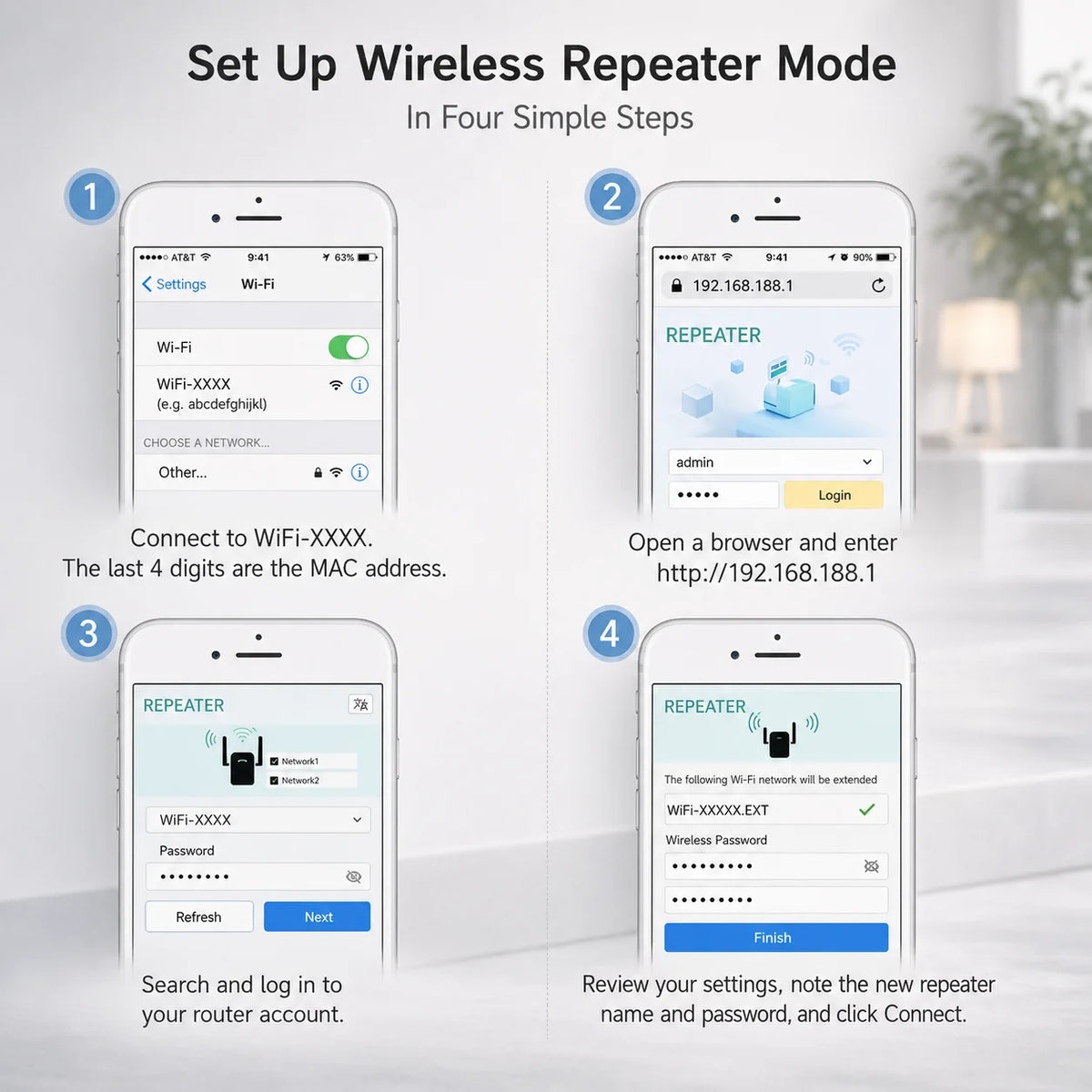 Wi-Fi Signal Booster 3-in-1 Easy WPS Setup