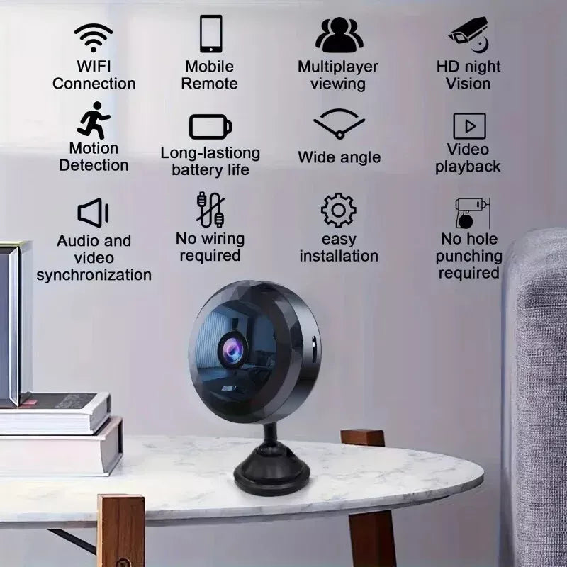 WiFi Camera Magnetic Mount MicroSD Recording