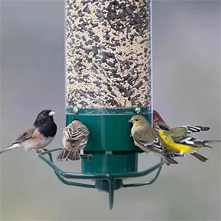 Wild Bird Feeder Weight-Activated Spinning Perch Metal Four Ports