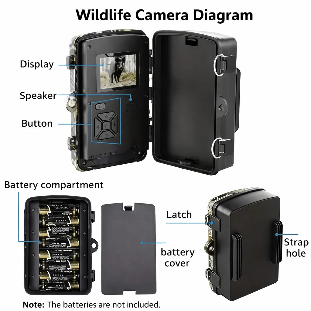 Wildlife Camera No-Glow Night Vision Weatherproof IP66