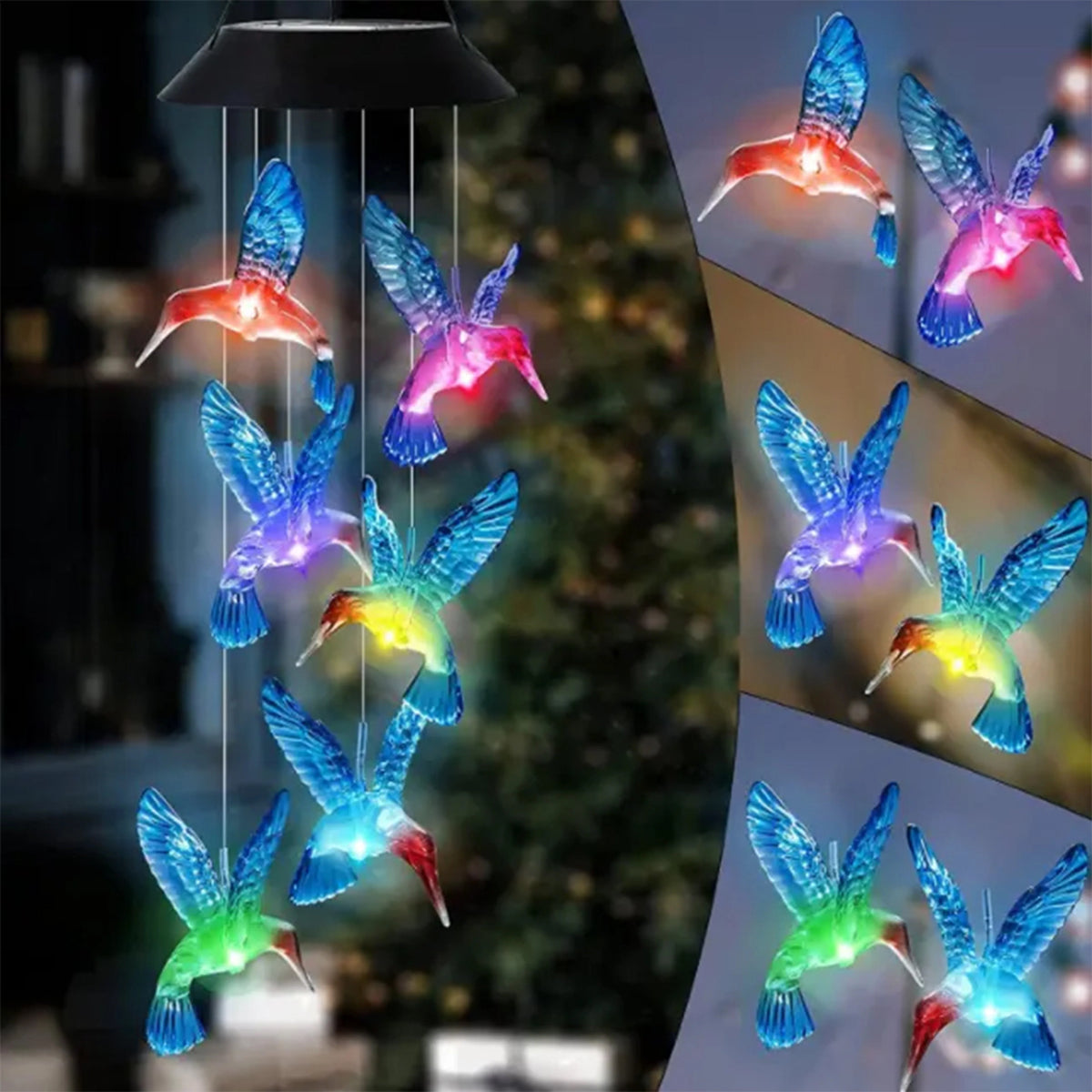 Wind Chime Light Solar Color-Changing Dusk Sensor