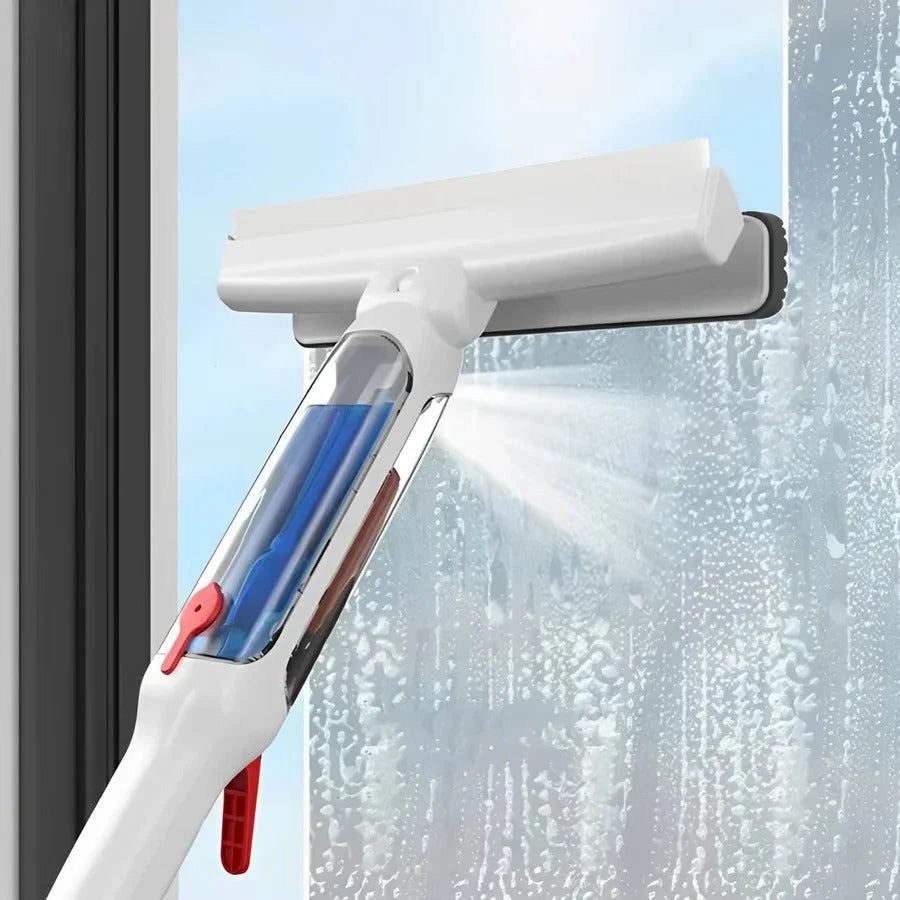 Window Cleaner Telescoping 51 Inch Microfiber Scrub & Squeegee