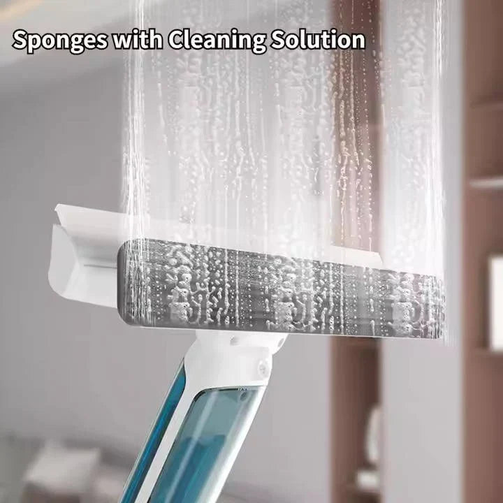 Window Cleaner Telescoping 51 Inch Microfiber Scrub & Squeegee