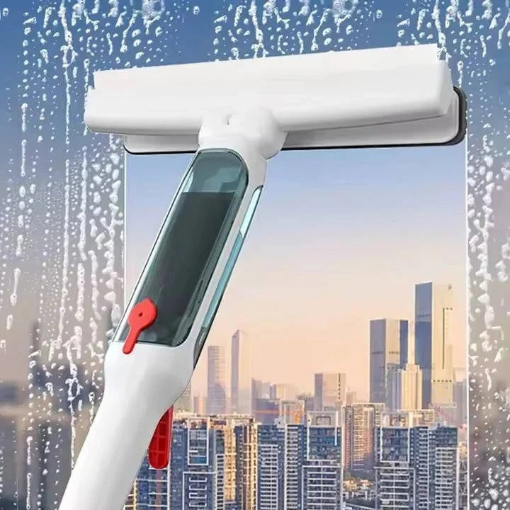 Window Cleaner Telescoping 51 Inch Microfiber Scrub & Squeegee