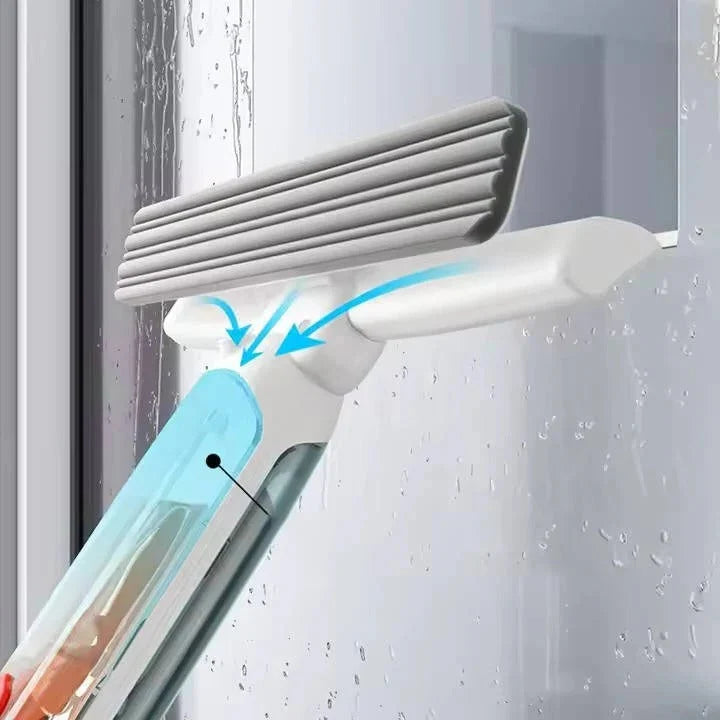Window Cleaner Telescoping 51 Inch Microfiber Scrub & Squeegee