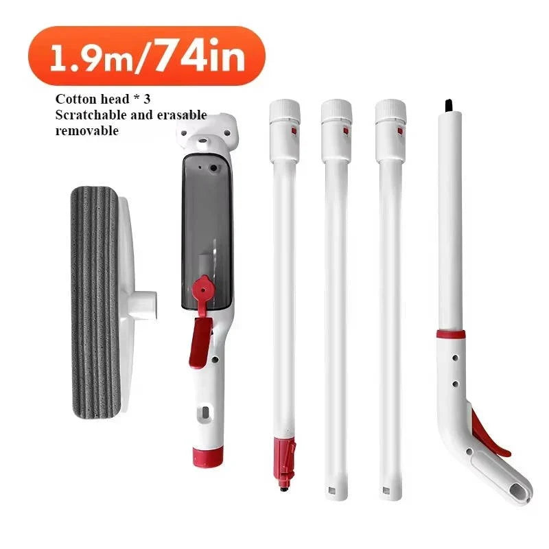 Window Cleaner Telescoping 51 Inch Microfiber Scrub & Squeegee