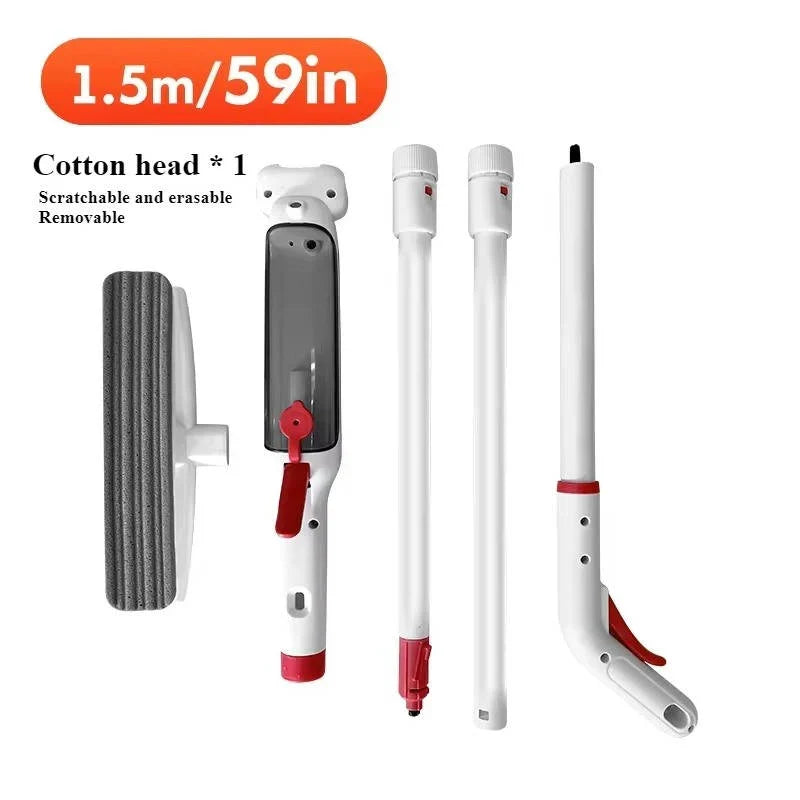Window Cleaner Telescoping 51 Inch Microfiber Scrub & Squeegee