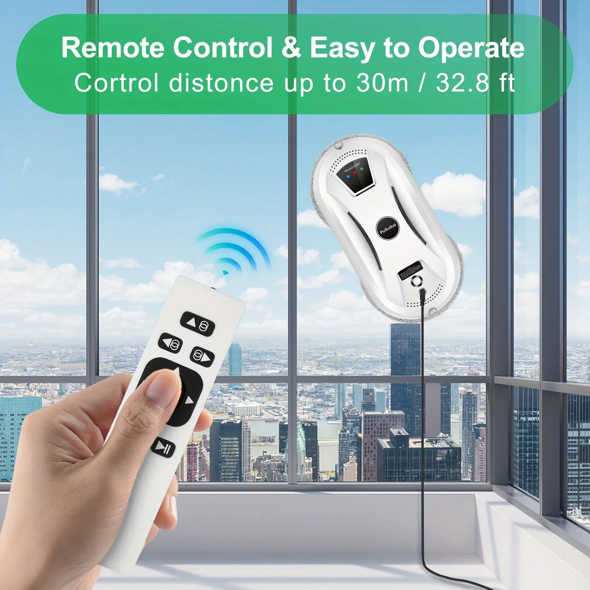 Window Cleaning Robot Automatic Remote Control & Powerful Suction