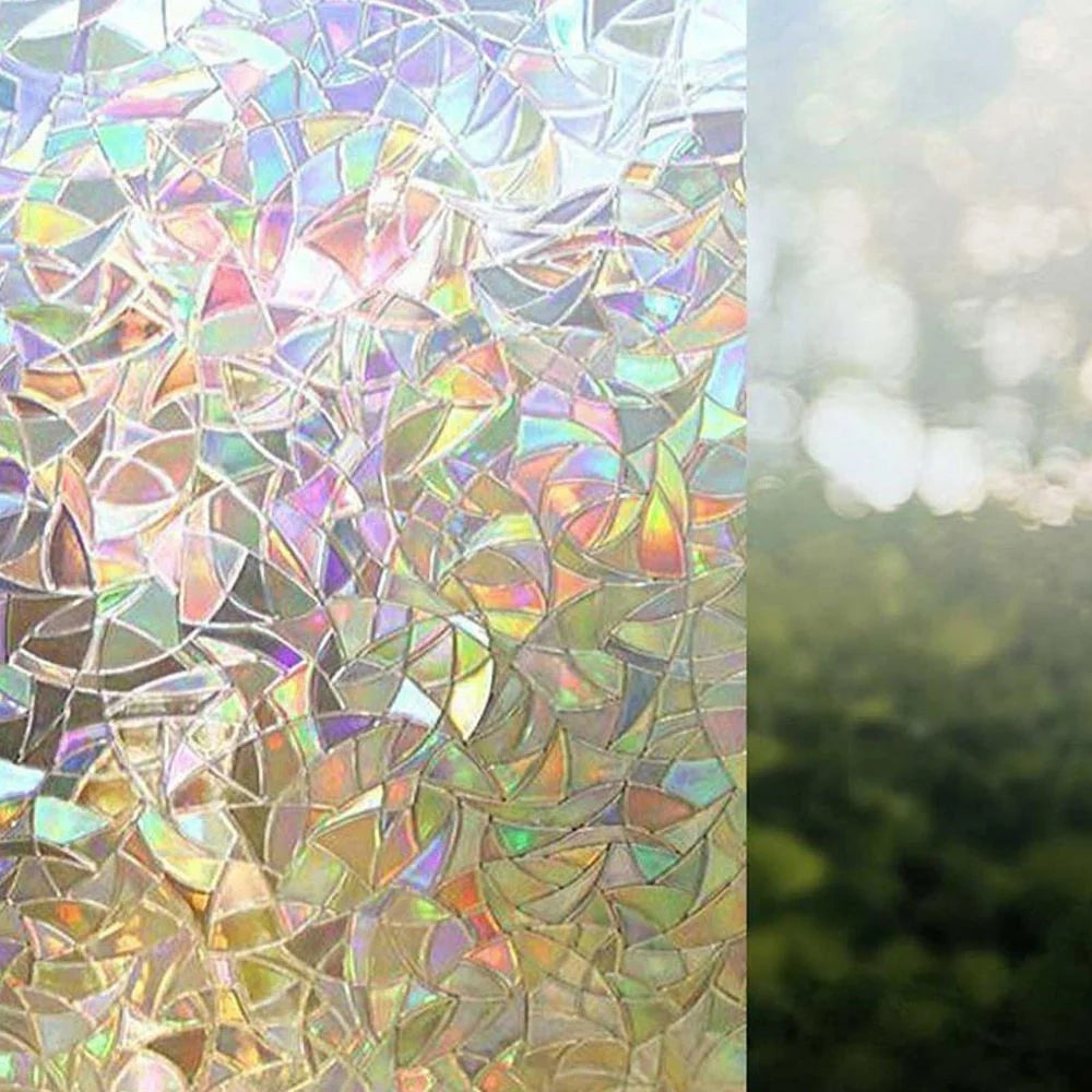 Window Film Prismatic Privacy Static Cling 96% UV Blocking