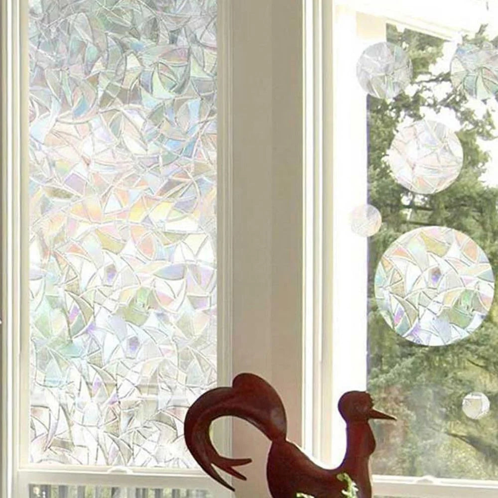 Window Film Prismatic Privacy Static Cling 96% UV Blocking