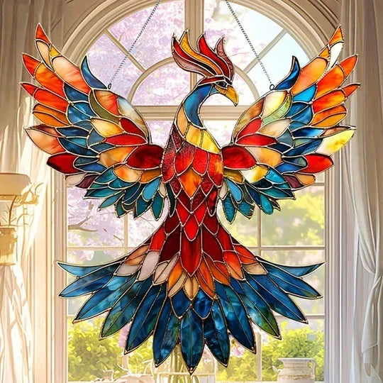 Window Suncatcher Multicolor Reflective 8 Inch Hanging Chain Included