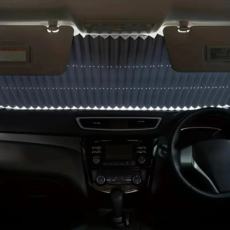 Windshield Sunshade Retractable Reflective One-Hand Operation