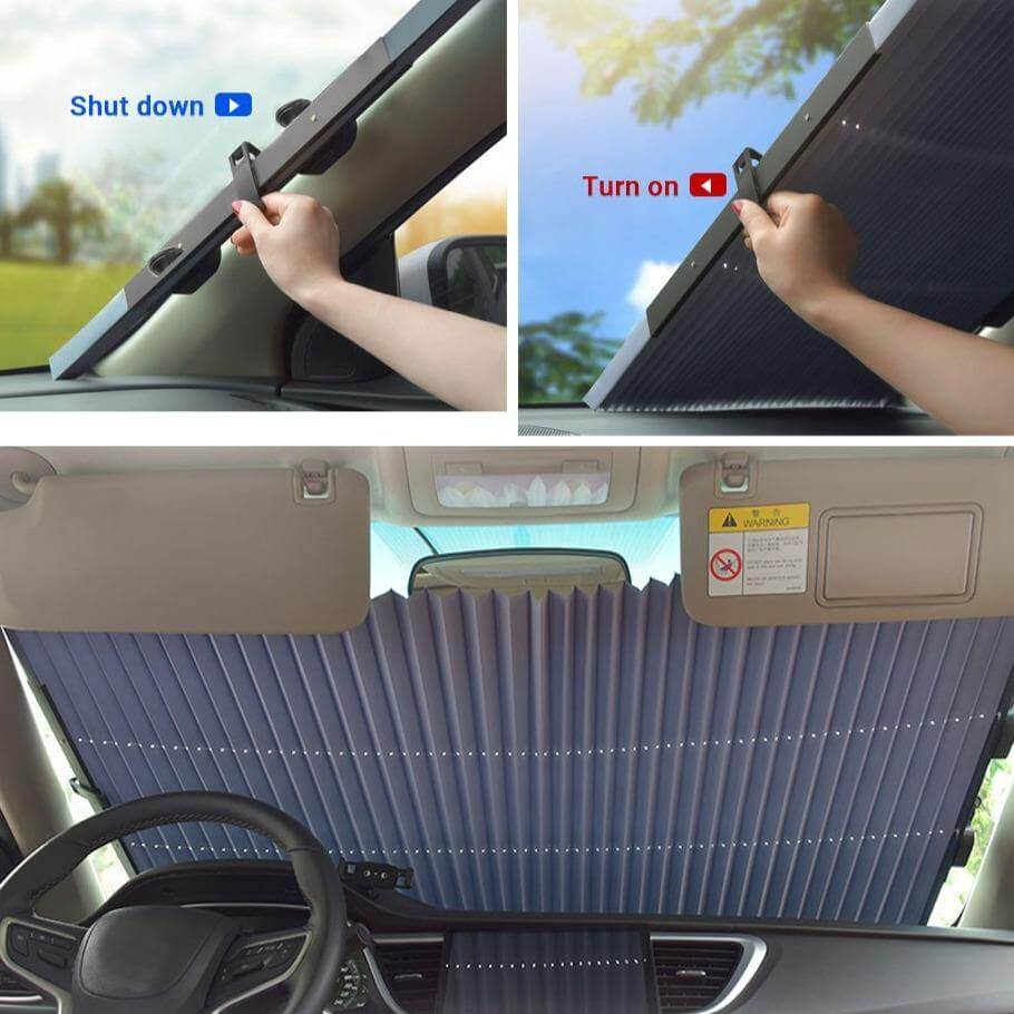 Windshield Sunshade Retractable UV-Blocking Reflective Aluminum Film