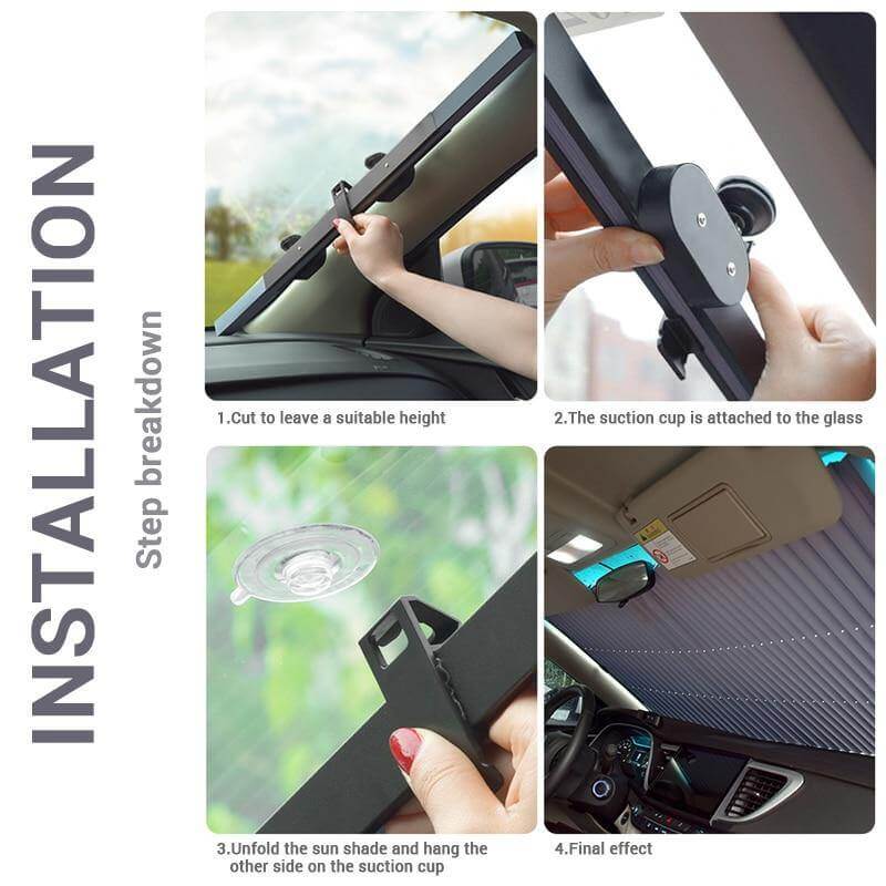 Windshield Sunshade Retractable UV-Blocking Reflective Aluminum Film