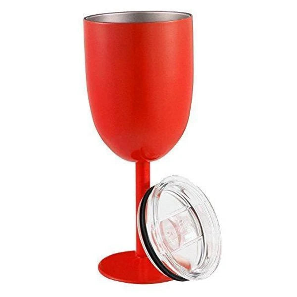 Wine Cup Double-Wall Stainless Steel Leak-Resistant Lid