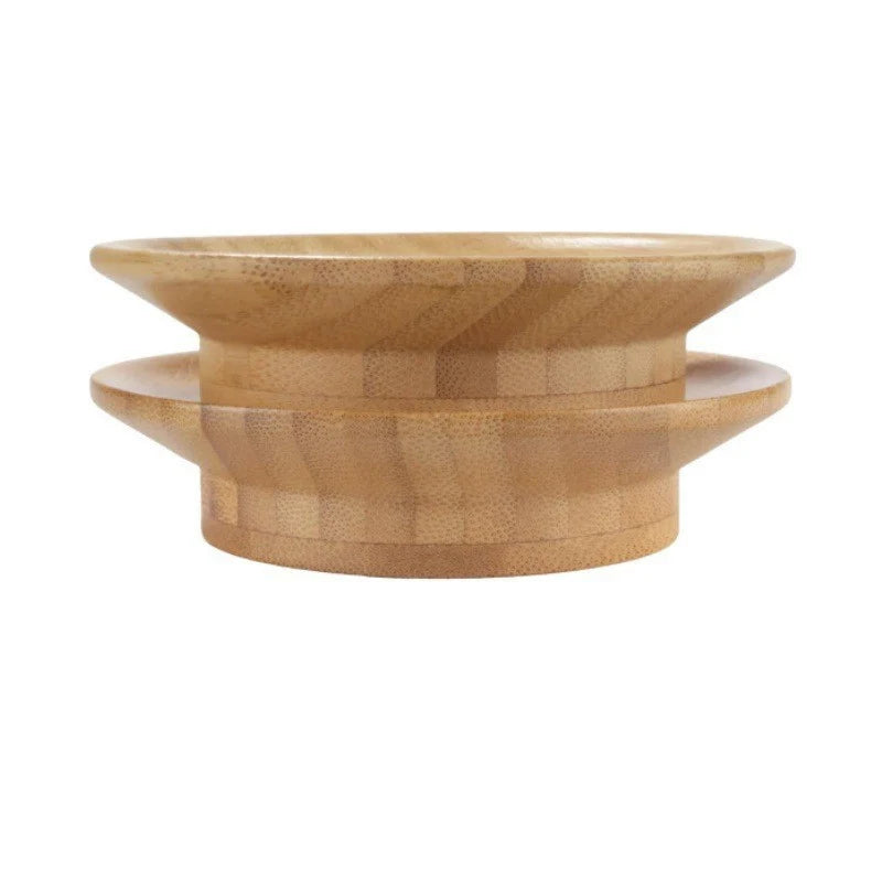 Wine Glass Lid & Coaster Bamboo Stackable Set of 4