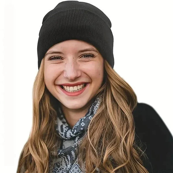 Winter Beanie Wool Exterior Silk Lining Hair-Friendly Comfort