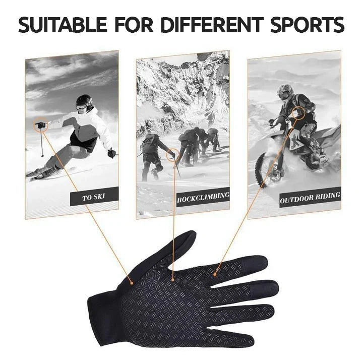 Winter Gloves Touchscreen Fleece-Lined Zippered Wrist