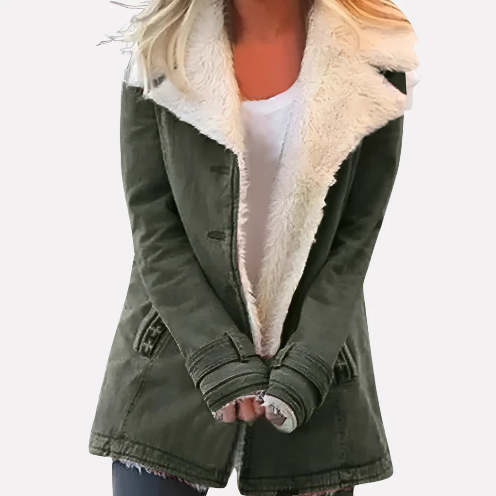 Winter Jacket High Collar Full-Zip Two Side Pockets