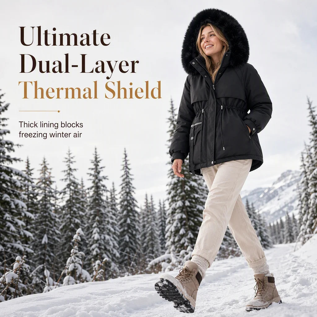 Winter Parka Windproof Dual-Layer Insulation Mid-Length Coverage