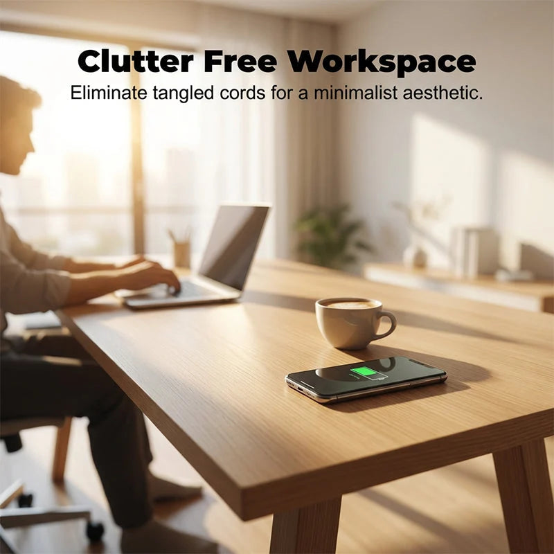 Wireless Charger Under-Desk Invisible Mount Through Wood & Stone