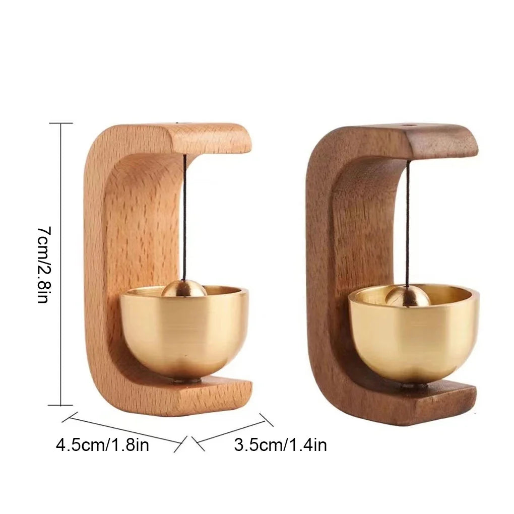 Wireless Doorbell Carved Wooden Chime Magnetic Mount