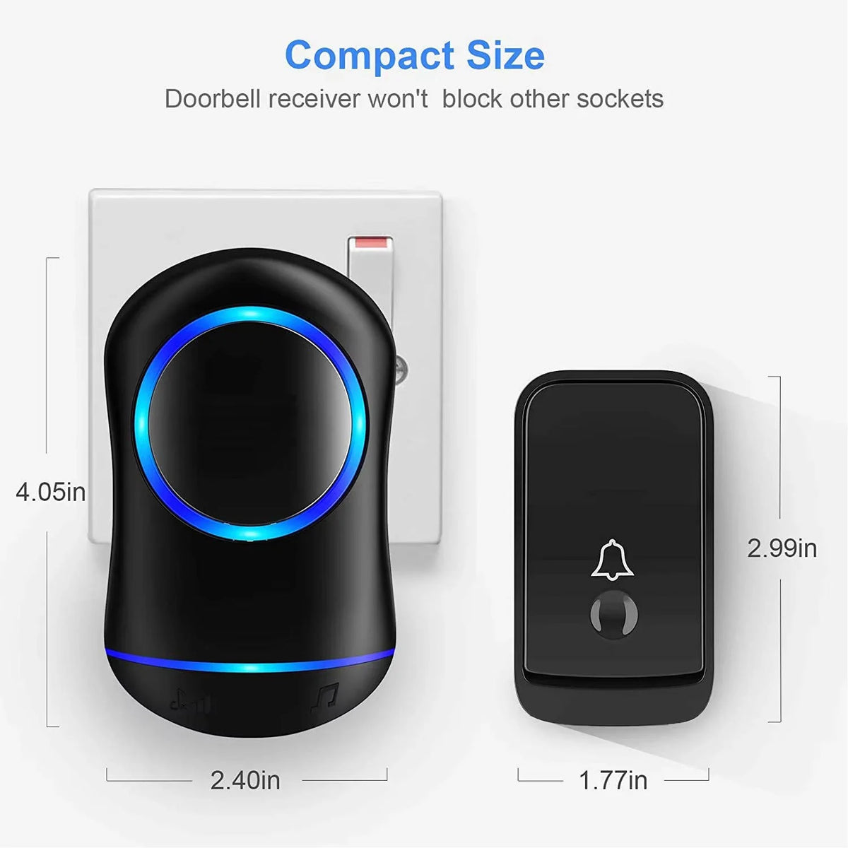 Wireless Doorbell Kit 1000 Ft Range Weatherproof Button