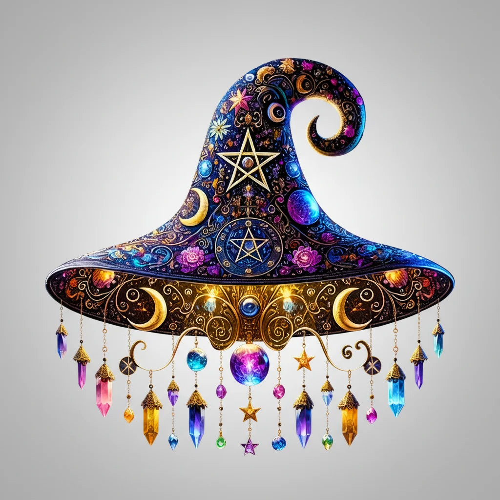 Witch Hat Decor Detailed Accent & Stable Flat Base