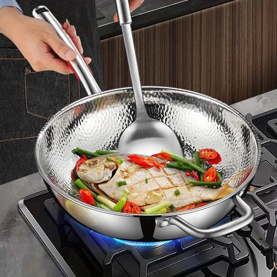 Wok 30 cm Pure Titanium Uncoated Non-Stick