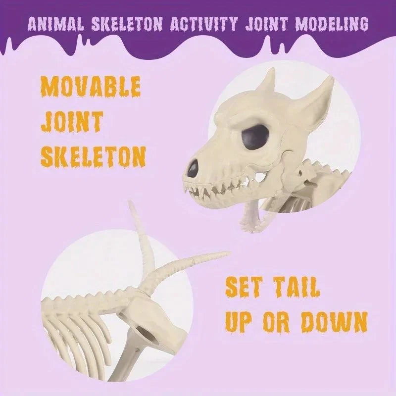 Wolf Skeleton Decoration Matte Bone Finish Weatherproof