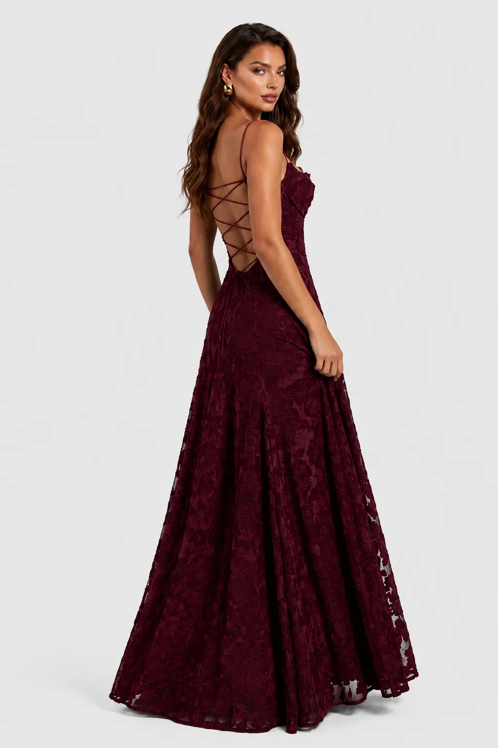 Women's Dress 3D Floral Lace A-Line Draped Neckline