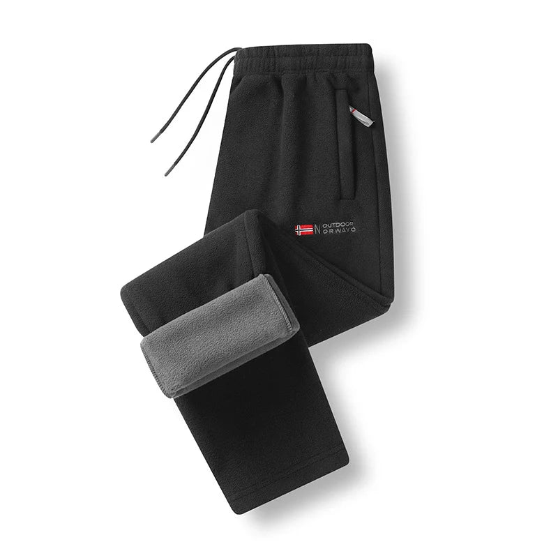 Women's Fleece Pants Warm Lining Zip Pockets
