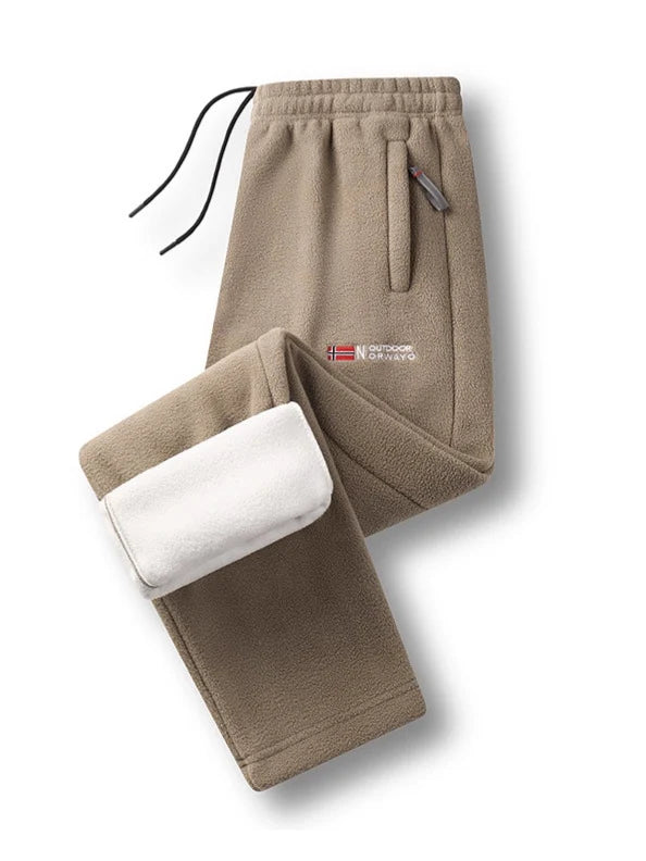 Women's Fleece Pants Warm Lining Zip Pockets