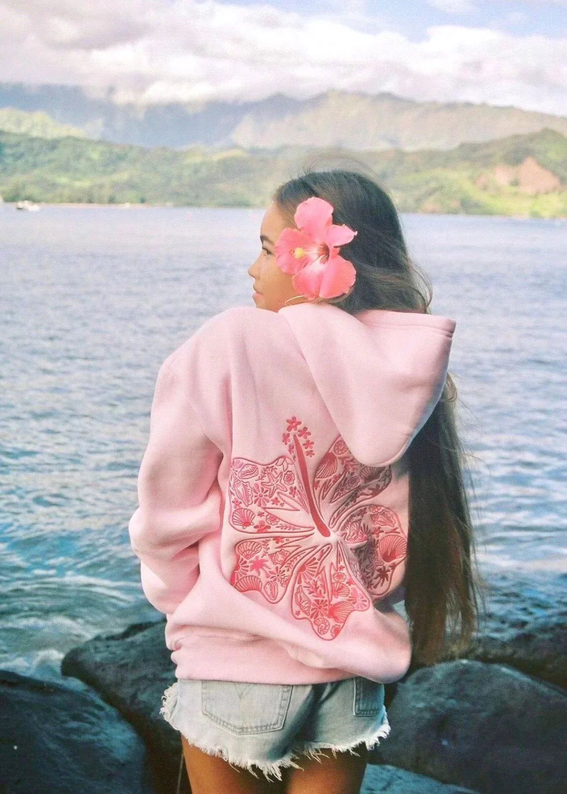 Women's Hoodie Oversized Fit Tropical Print Comfort for Cool Weather