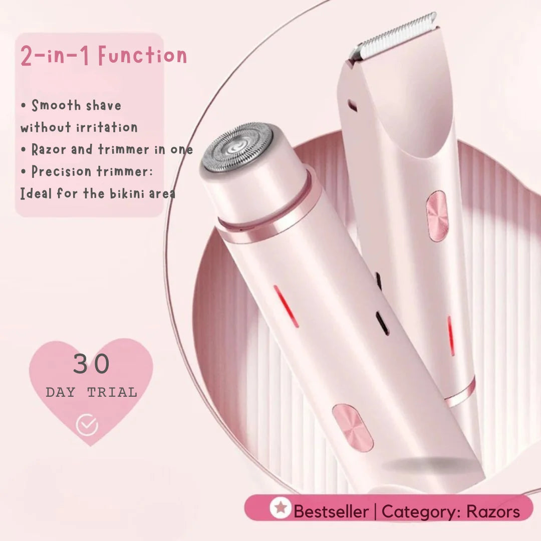 Women's Intimate Shaver USB-C Rechargeable 2-in-1 Head