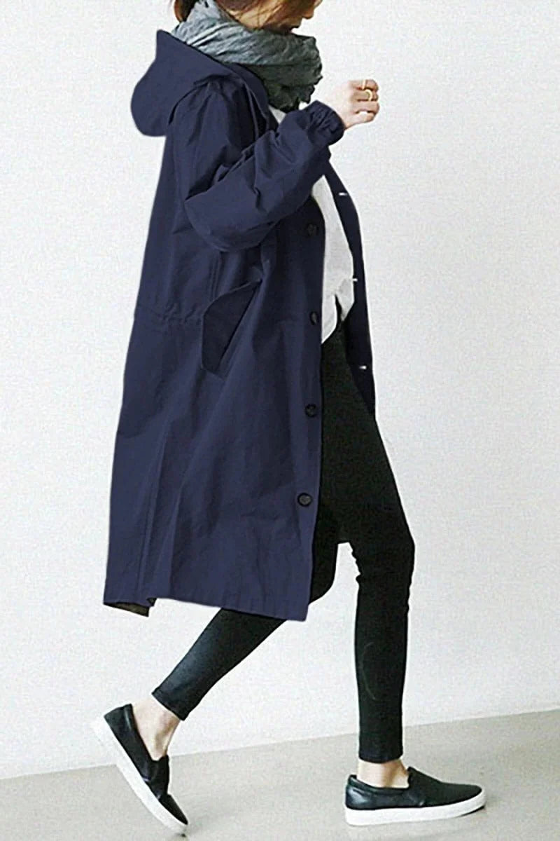 Women's Knit Coat Stretch Fit Waist-Shaping Machine Washable
