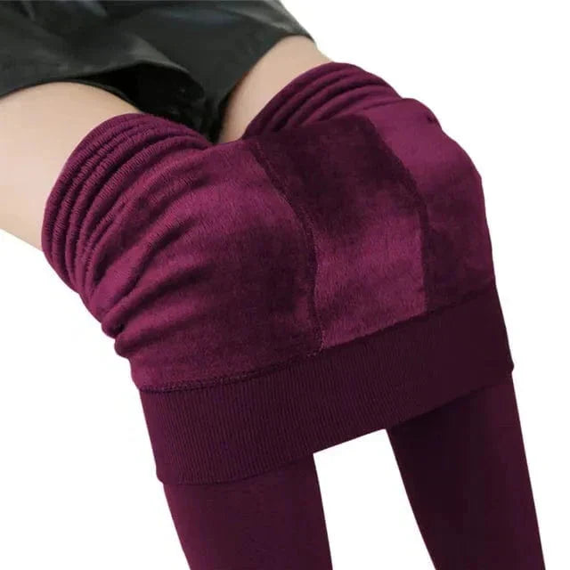 Women's Leggings Brushed Fleece Lined High-Rise Waist & Four-Way Stretch