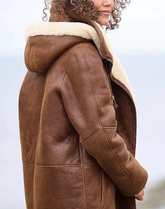 Women's Long Down Jacket Hooded Lightweight Extended Length