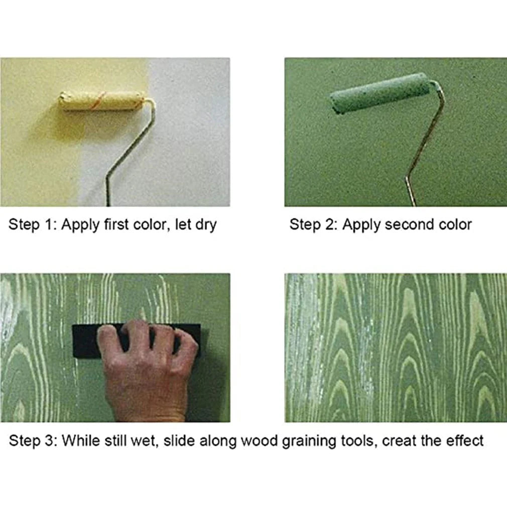 Wood Grain Roller Set Natural Rubber Two Sizes