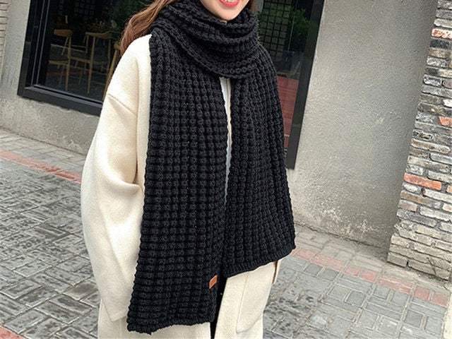 Wool Scarf Handwoven Soft & Warm 69-Inch-Plus Length