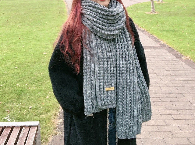 Wool Scarf Handwoven Soft & Warm 69-Inch-Plus Length