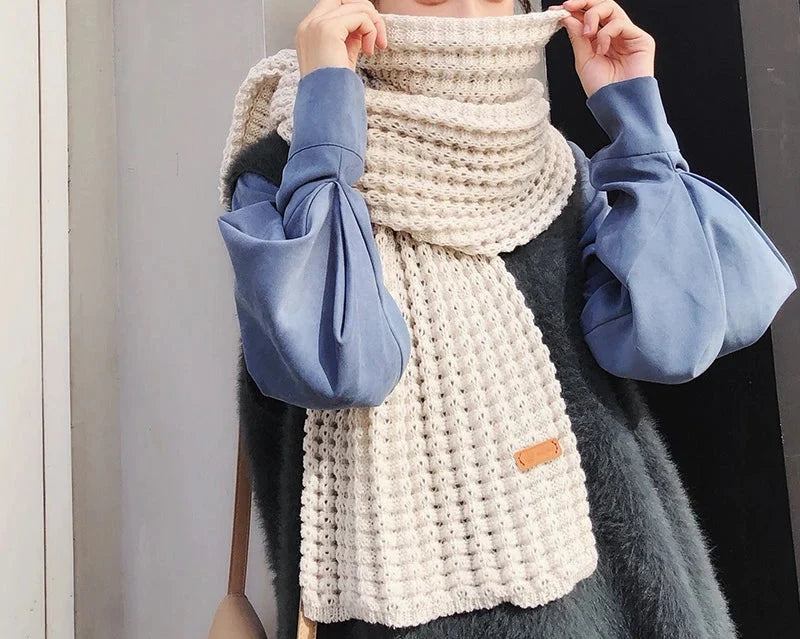 Wool Scarf Handwoven Soft & Warm 69-Inch-Plus Length