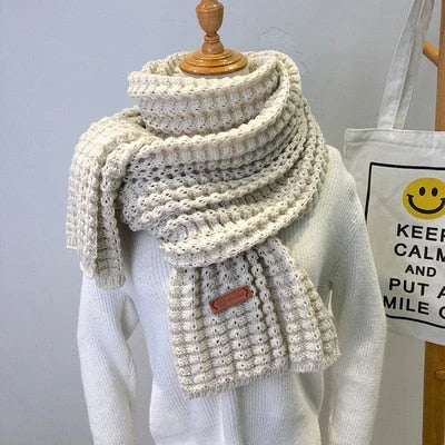 Wool Scarf Handwoven Soft & Warm 69-Inch-Plus Length