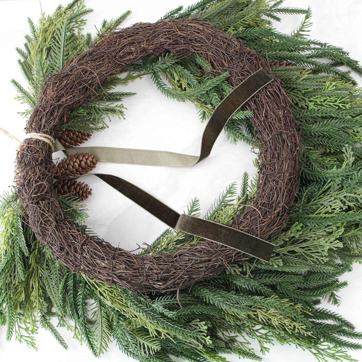 Wreath Heart Shaped Pine & Evergreen 24 Inch