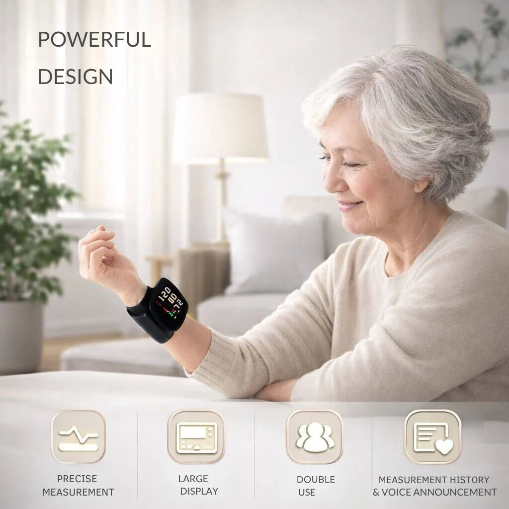 Wrist Blood Pressure Monitor Touch Display & Voice Function