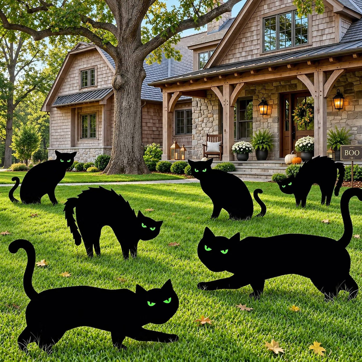 Yard Signs Glow-in-the-Dark Cat Eyes Weather-Resistant Set of 6