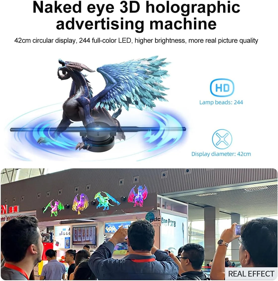 3D Hologram Projector Daylight-Visible Floating Display & Multi-Unit Sync